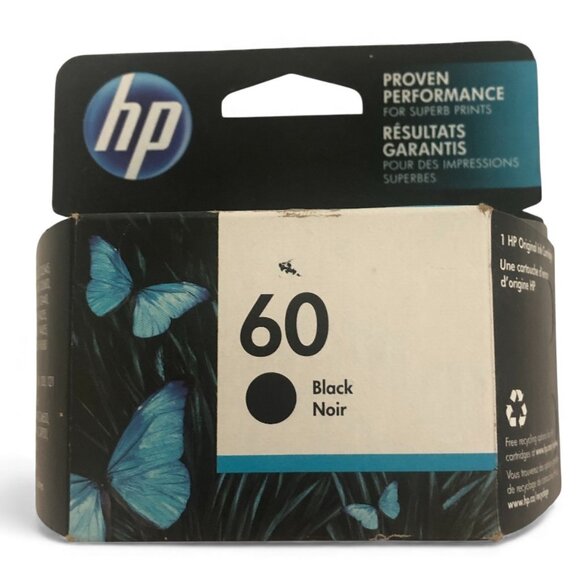 HP 60 Black Printer Ink -- NEW in Box - Picture 1 of 7